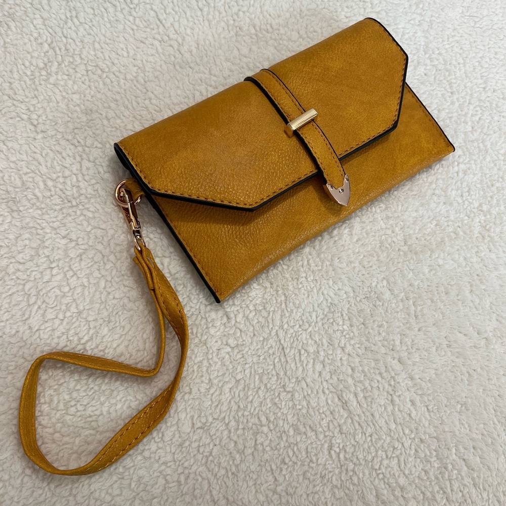 Yellow Wristlet with Detachable Strap